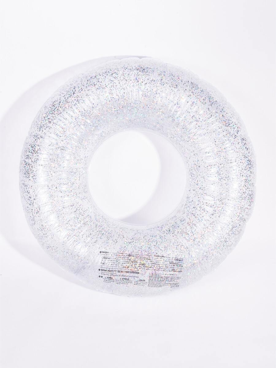 Flotador inflable glitter transparente 