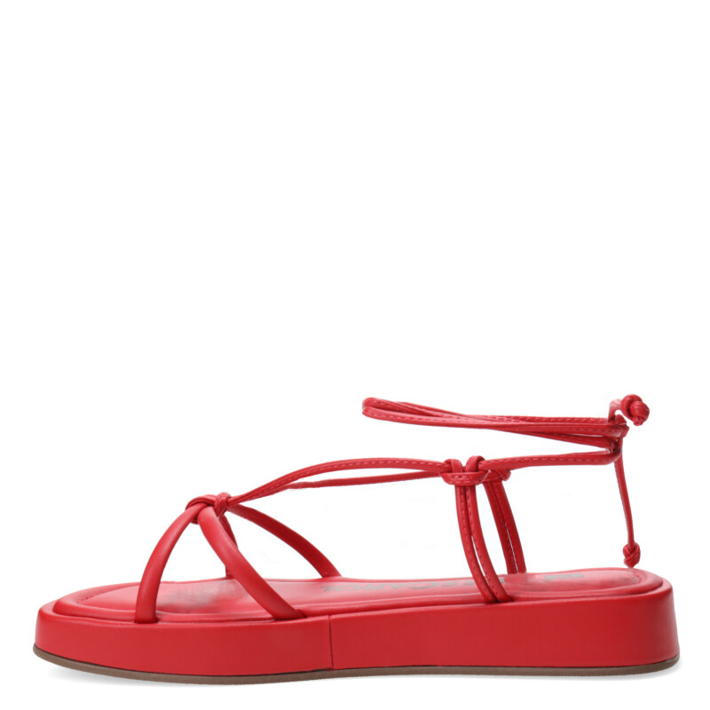 Sandalia de Mujer SINF con tiras para atar Rojo