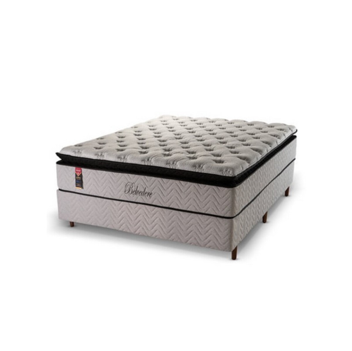SOMMIER 2 PLAZAS RESORTE BELVEDERE GRIS NEGRO HELLEN 