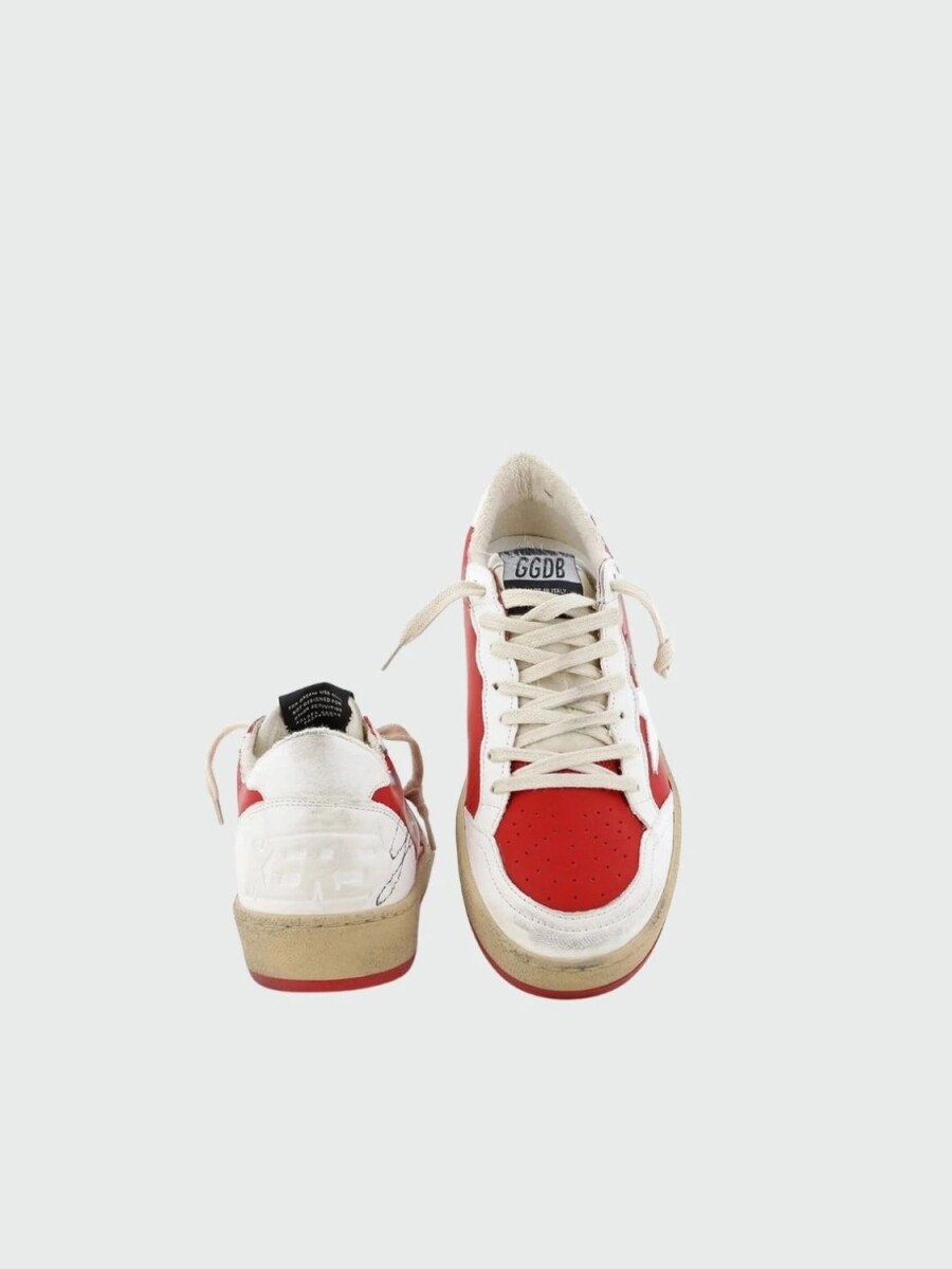 Golden Goose-Championes de cuero, Ballstar - Rojo 