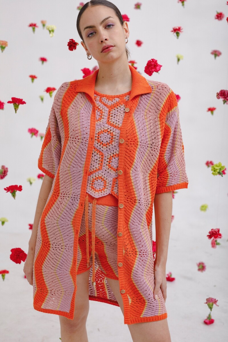 CAMISA BIMBA FLOWER Naranja
