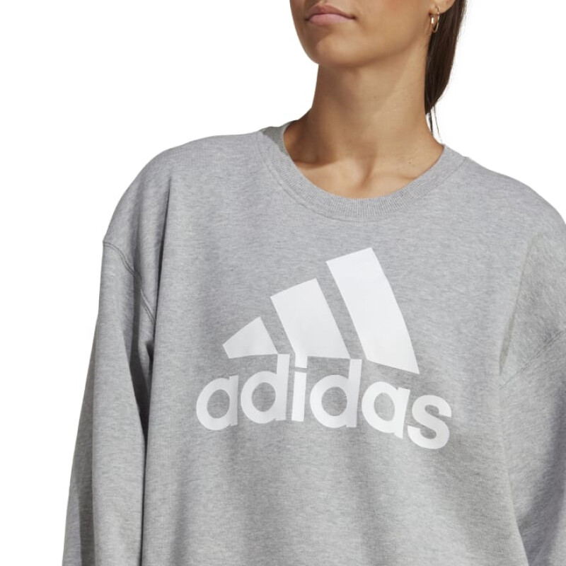 Buzo Adidas BL FT O SWT de Mujer - IC9850 Gris Claro