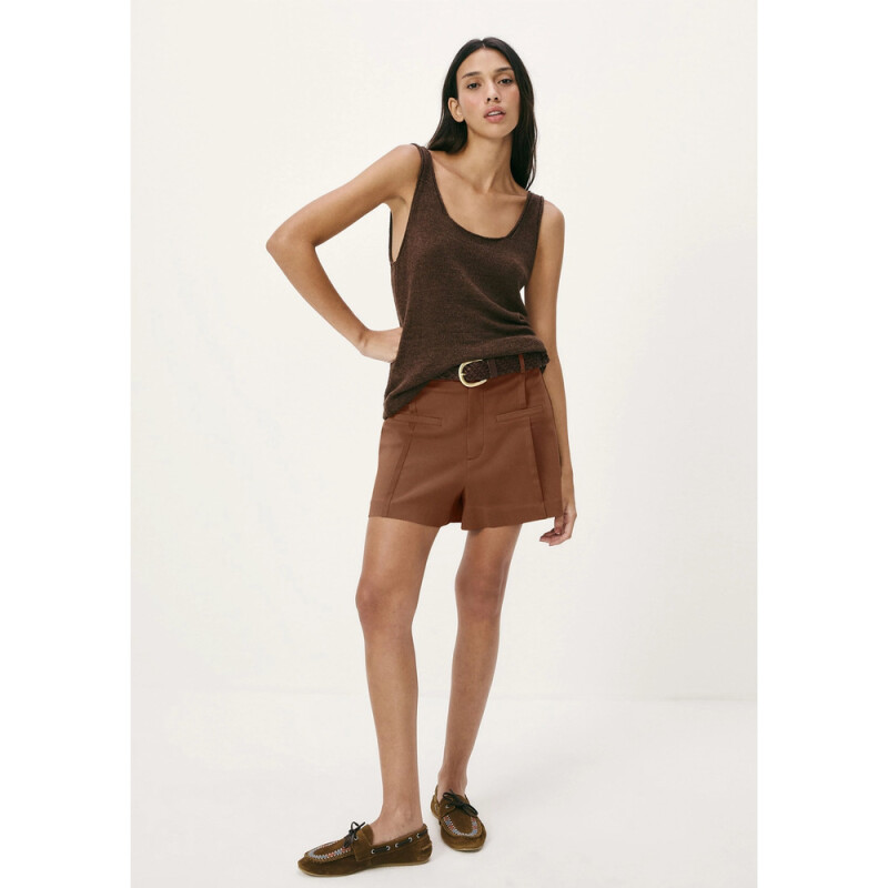 SHORTS FEM MARROM