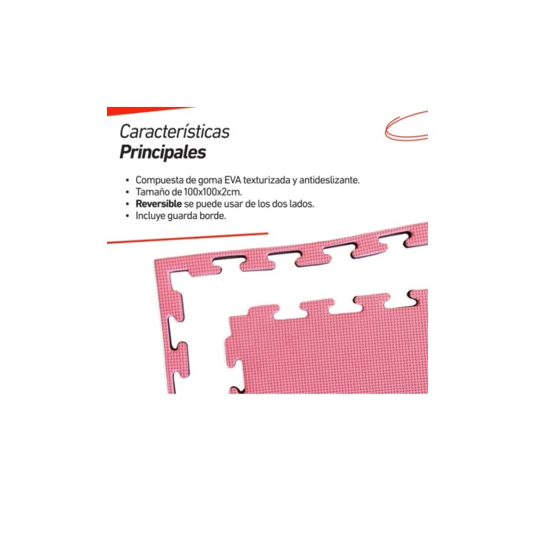 PISO GOMA EVA ENCASTRABLE 1MX1MX2CM ROJO