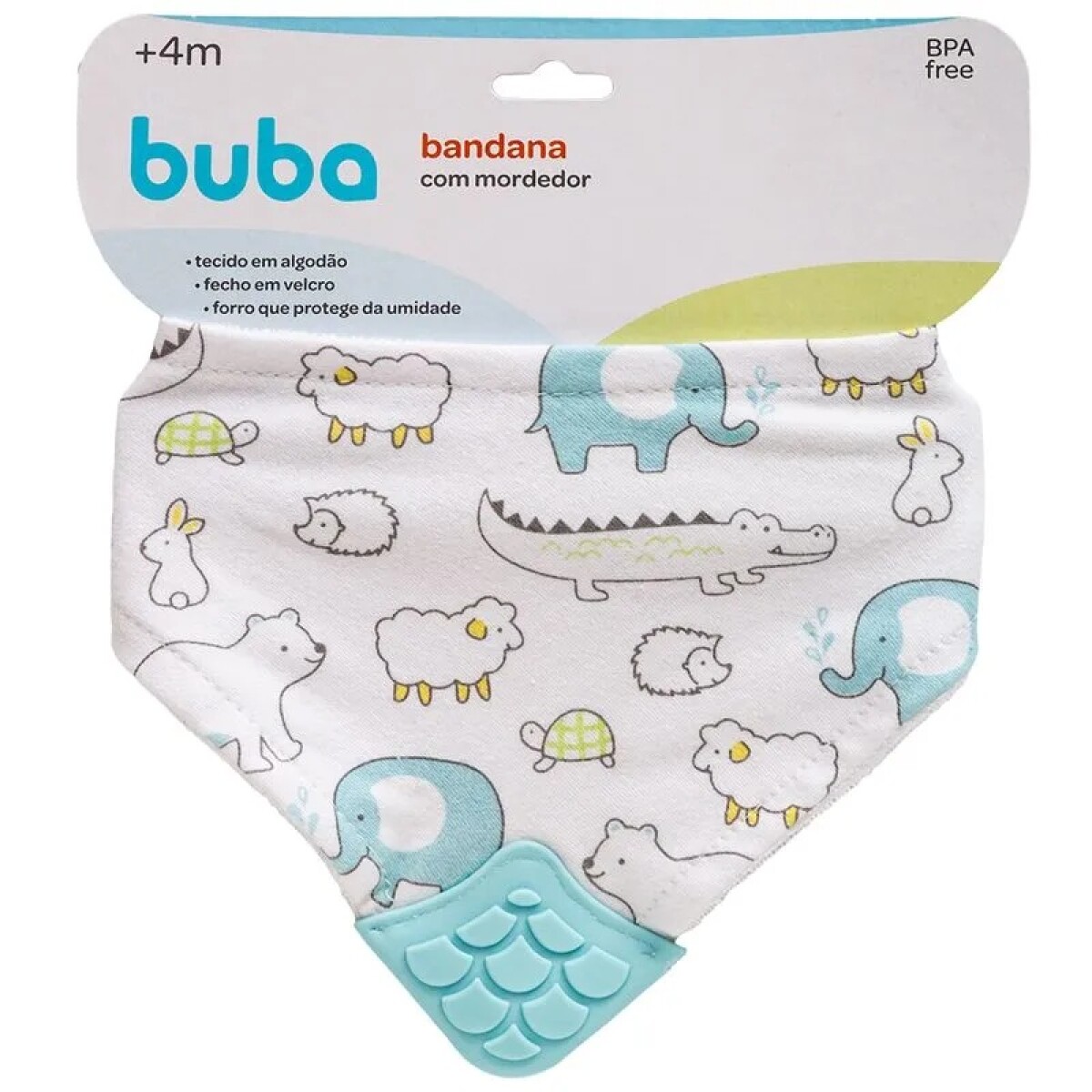 Bandana babero toalla con mordillo - animales selva 