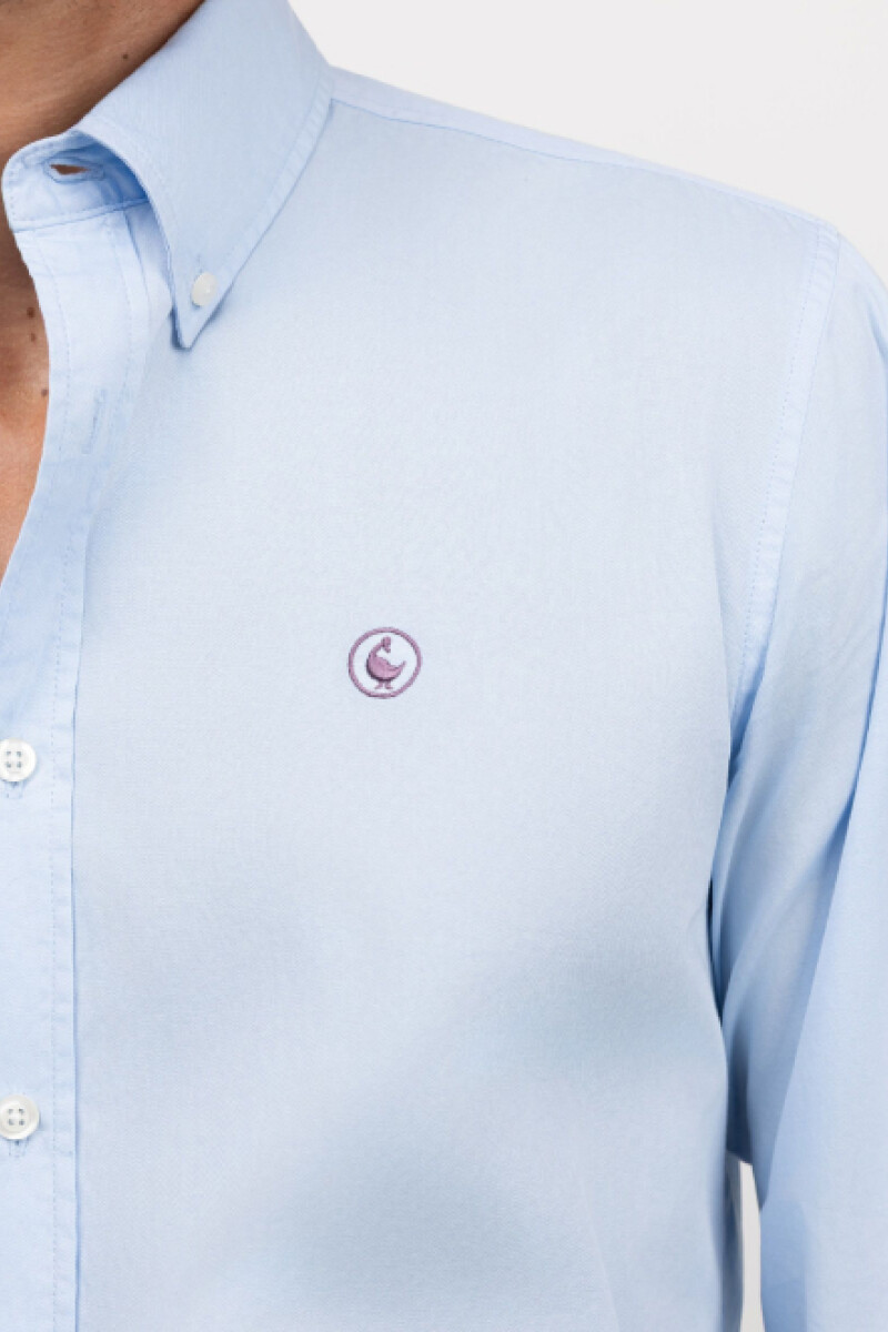 Camisa Garment Dyed Celeste