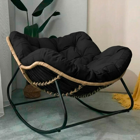 Silla Sillón Nido Mecedor Acolchado Grande Relax Negro
