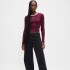 INTL LS MOD RIB CROP TEE TUSCAN RED