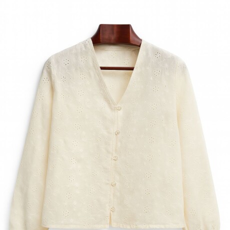 Blusa de Lino Bordado Crudo