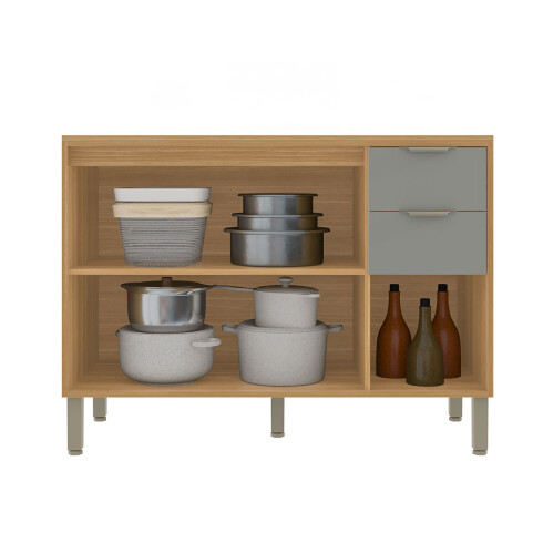 BAJO MESADA 1200 3P MOBILIARIO COCINA MDF COLORS FREIJO Y FREIJO Y VERDE