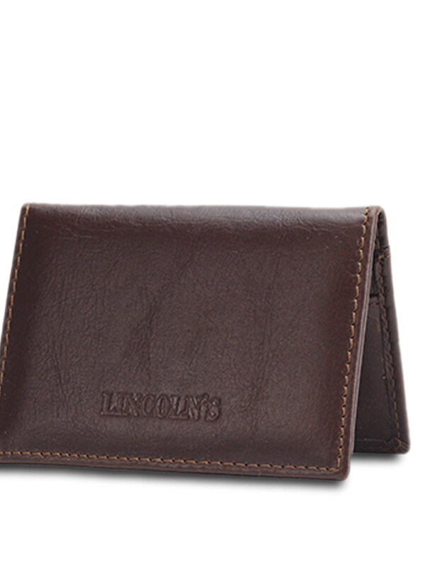 PORTA TARJETAS THOR CUERO MARRON