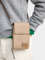 Bolso Para Móvil Efecto Nylon taupe