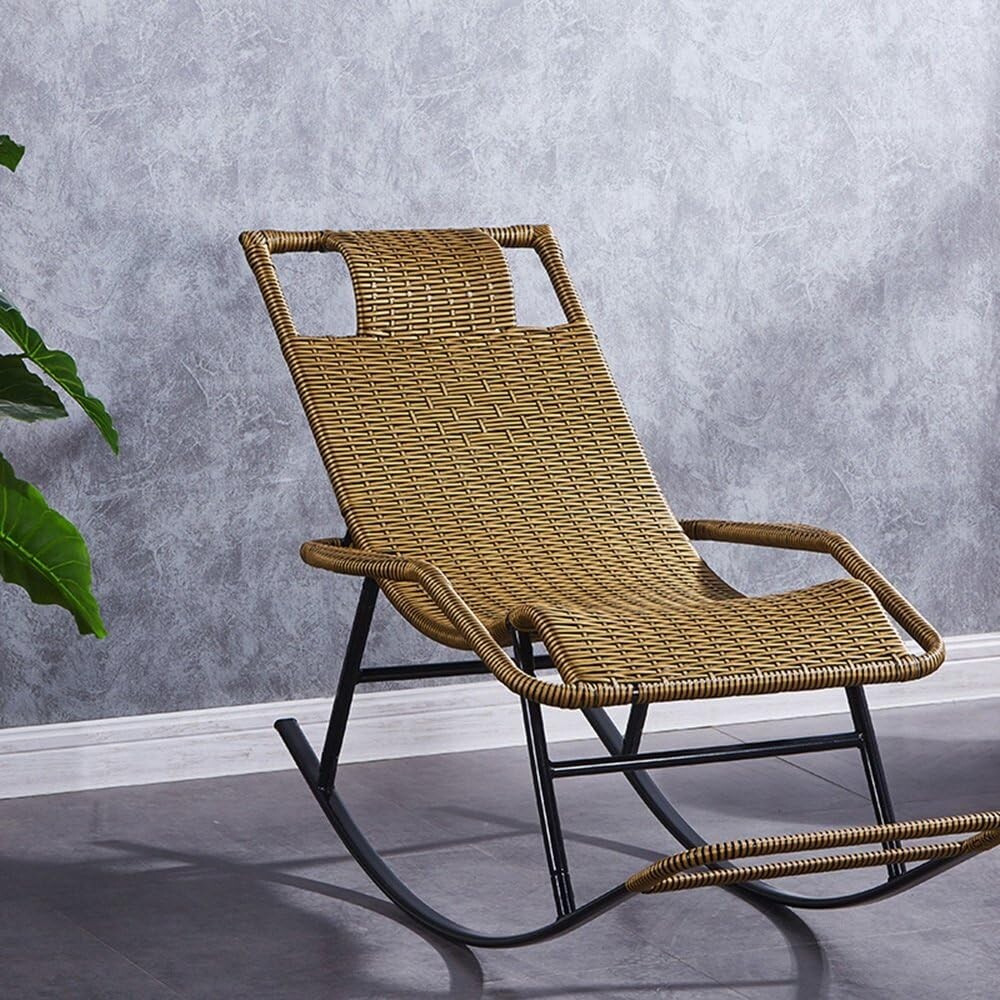 Silla Mecedora Mykonos ratán Beige