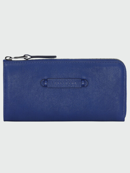 Longchamp -Billetera de cuero clásica, Le pliage 3D Azul