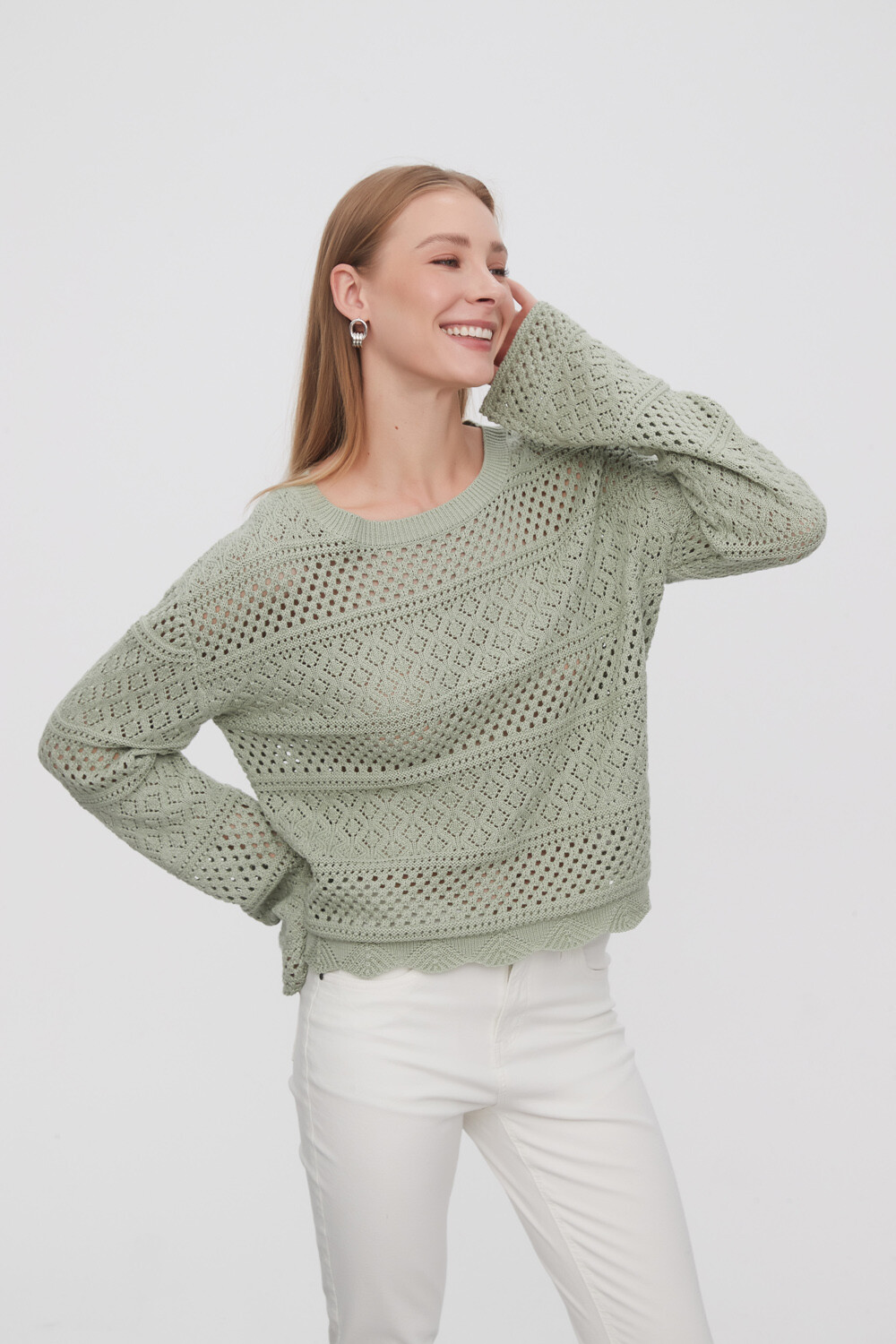 Sweater Cliya Verde Grisaceo