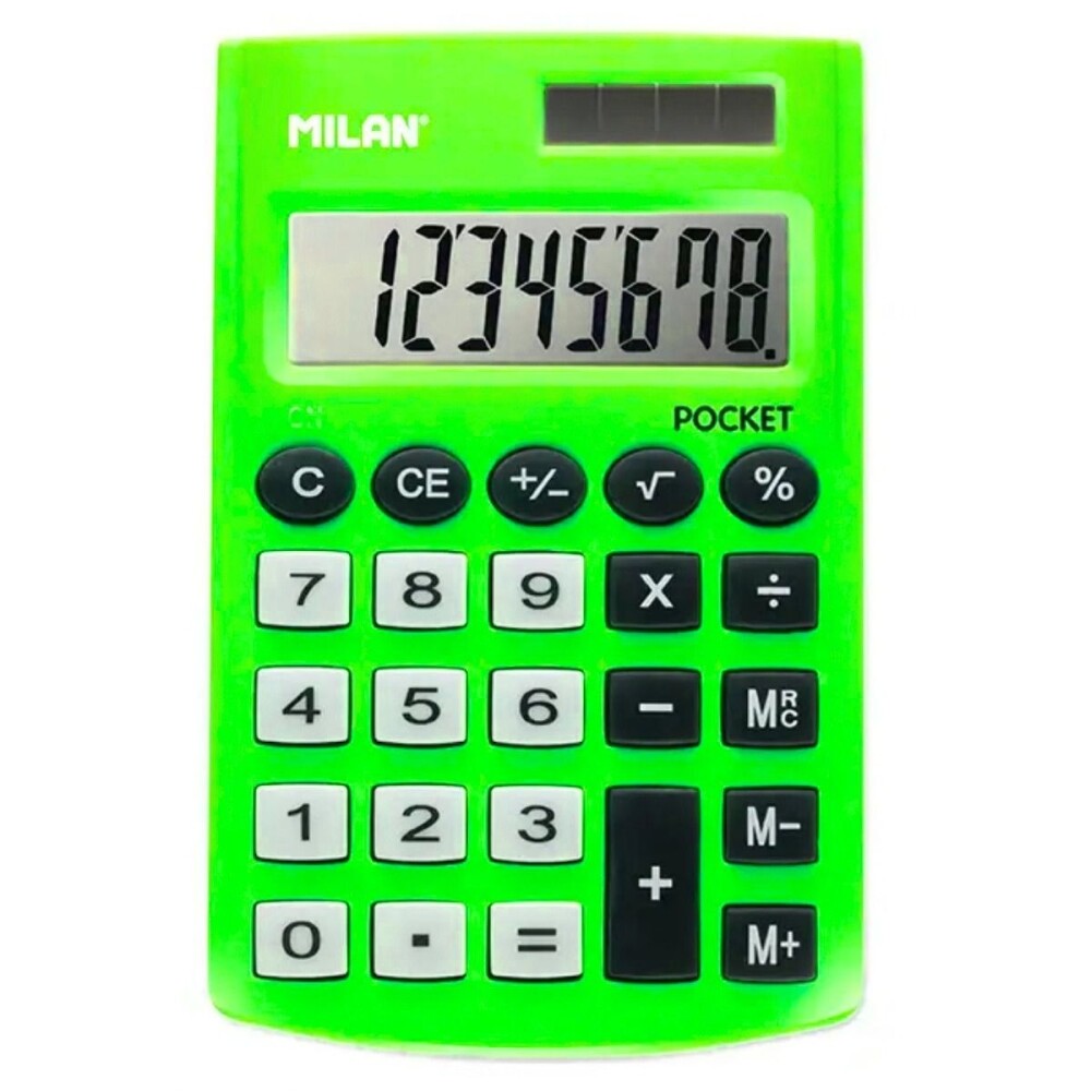 MAQUINA CALCULADORA MILAN 150908GBL POCKET VERDE FLUO MAQUINA CALCULADORA MILAN 150908GBL POCKET VERDE FLUO