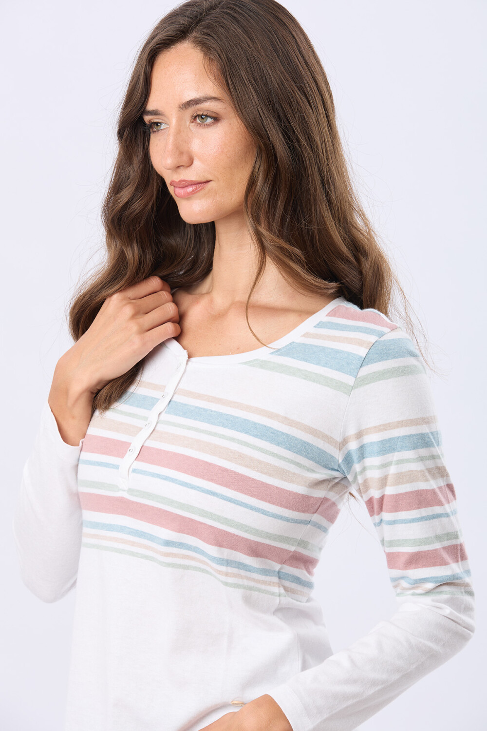 REMERA RAYADA DE ALGODÓN Blanco