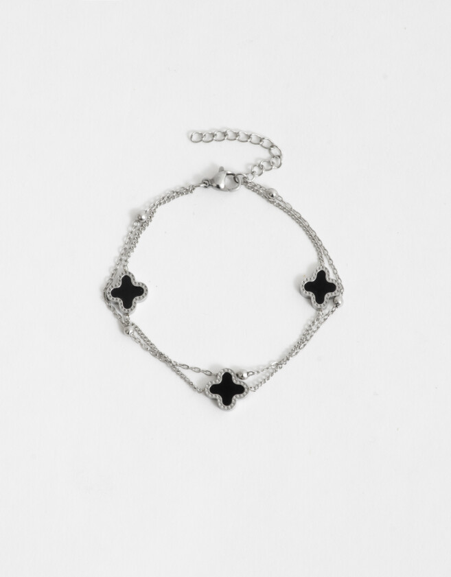 Pulseras Flexibles Pulsera Multicadena Con Dije - Plateado