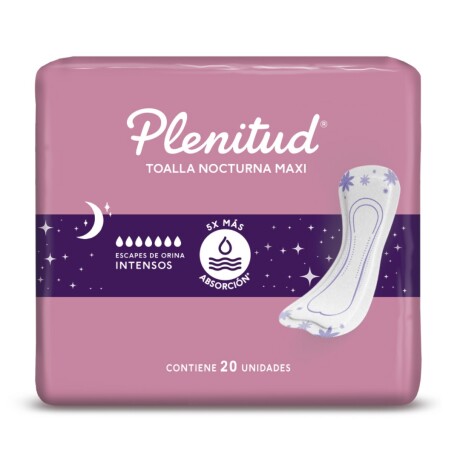 PLENITUD FEMME TOALLAS PARA INCONTINENCIA NOCTURNAS ESCAPES MODERADOS A INTENSOS 20 UNIDADES PLENITUD FEMME TOALLAS PARA INCONTINENCIA NOCTURNAS ESCAPES MODERADOS A INTENSOS 20 UNIDADES