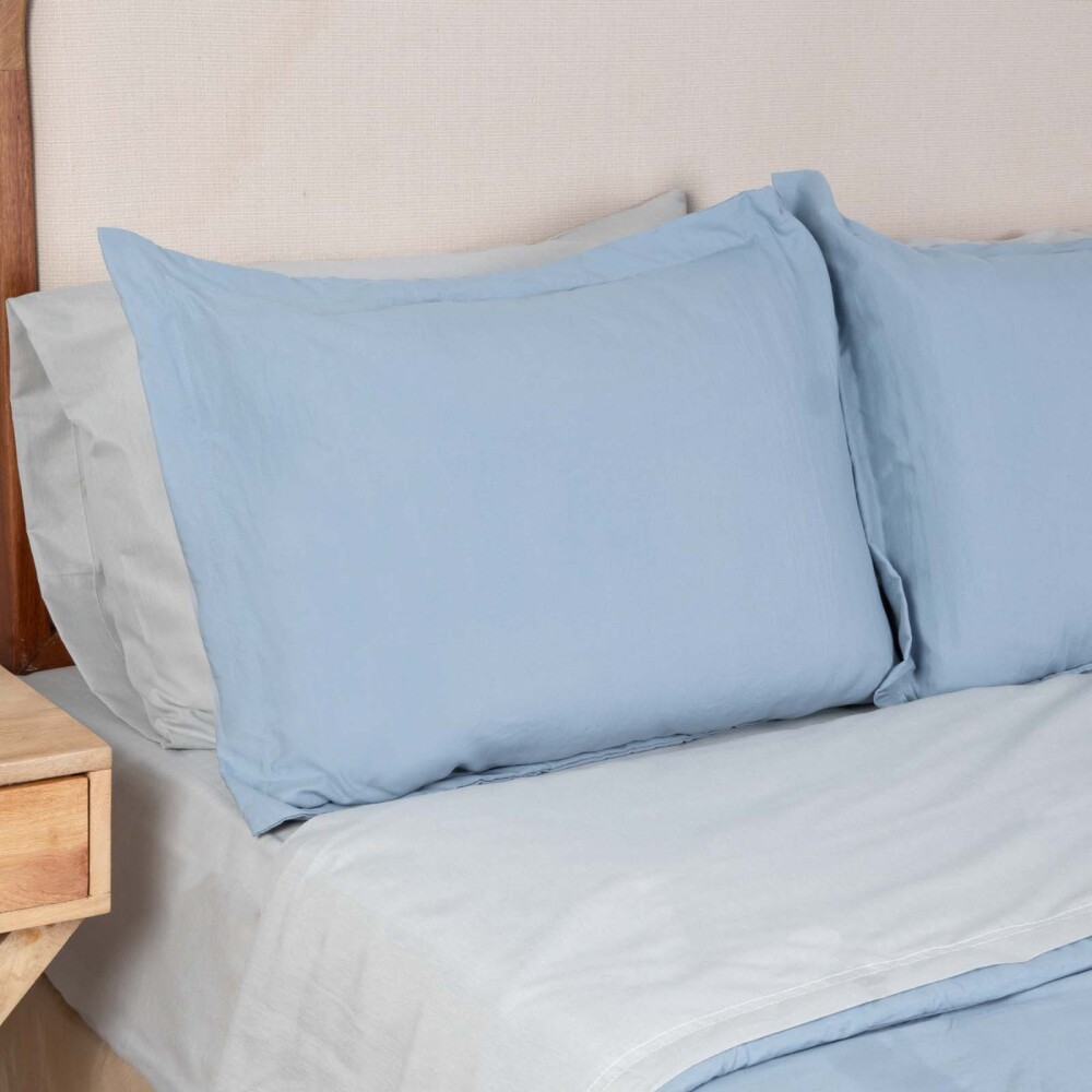 SET CUBRECAMA 1 1/2 PLAZA POLIESTER AZUL PREWASHED AZUL MARINO