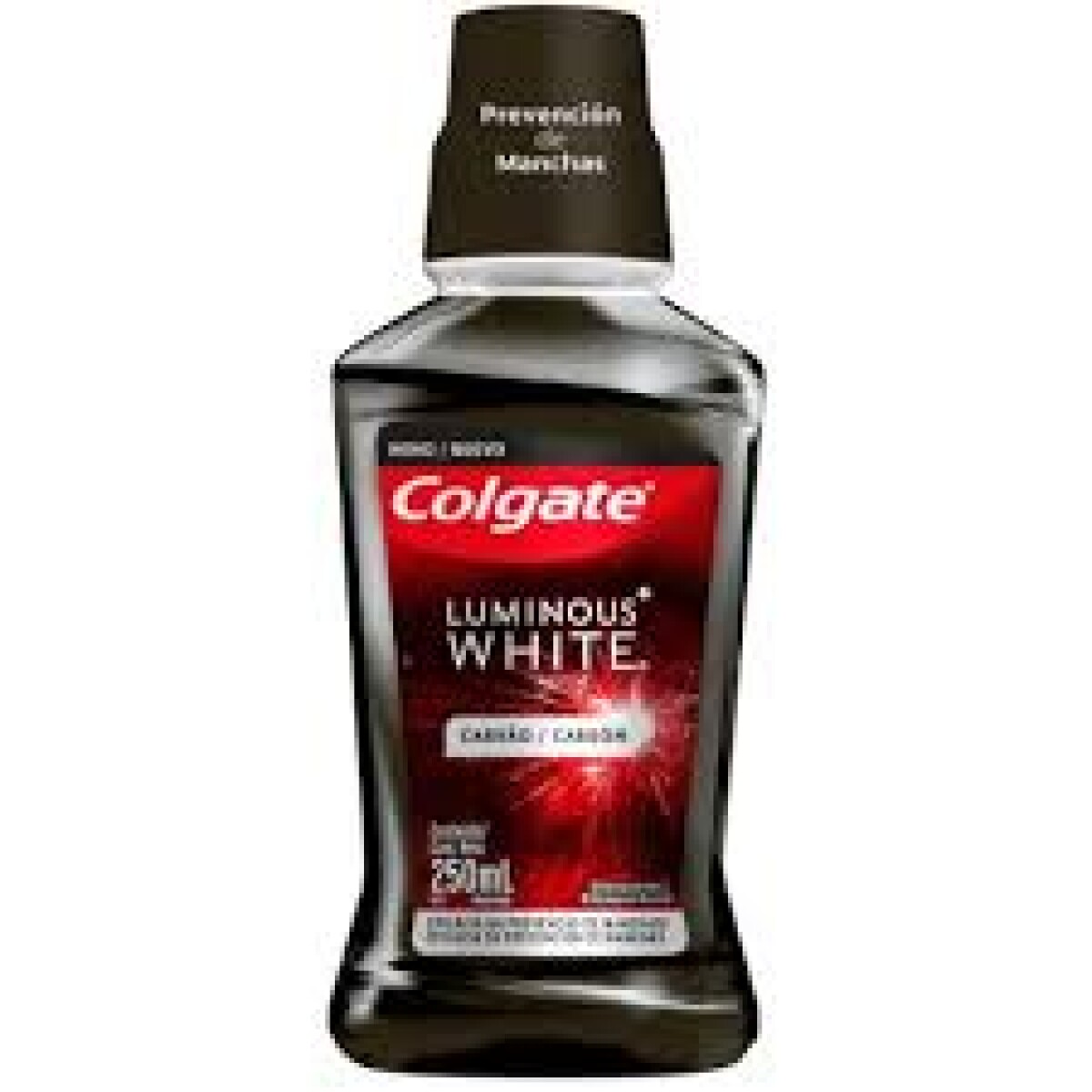 Colgate Enjuague Bucal Luminous White Carbon 250 ml | Blanqueamiento y Frescura