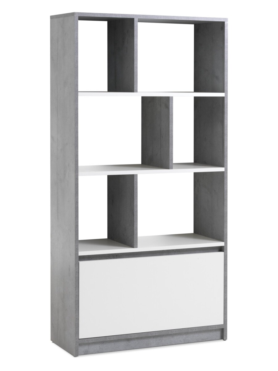 Estantería BILLUND blanco/cemento 