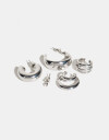 Aros Sets Metal Set De Aros Chunky - Plateado Rodio