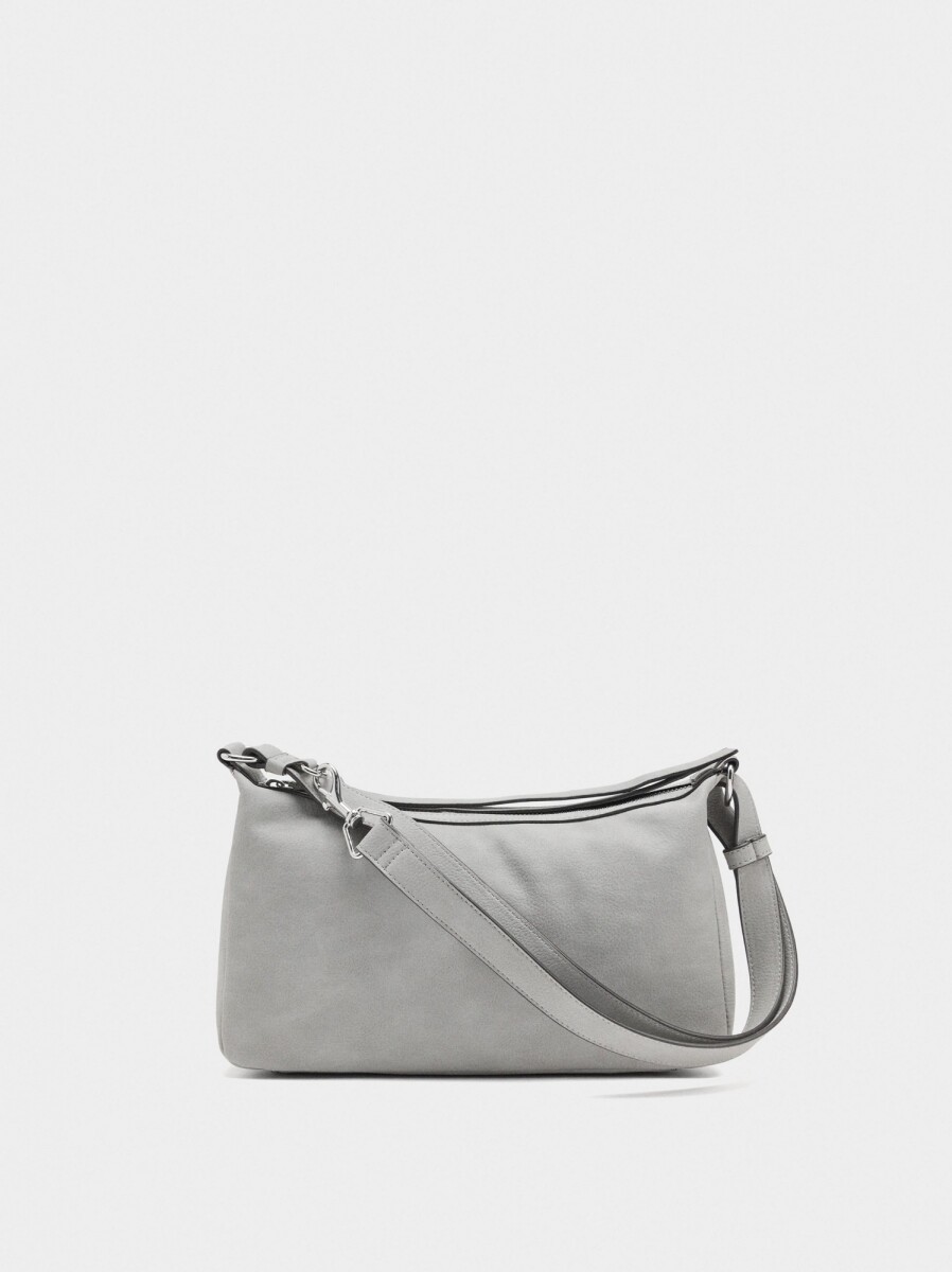 Bolso Bandolera Efecto Piel - gris 