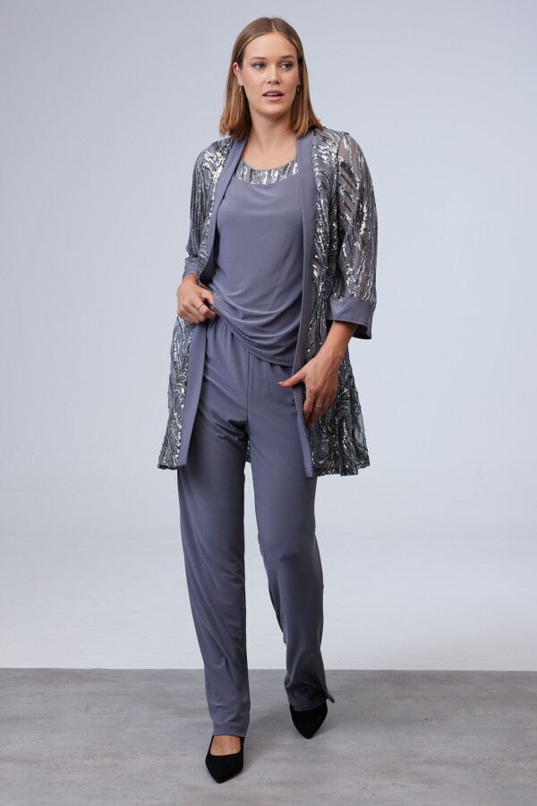 Set Blusa, Pantalón & Chaqueta GRIS OSCURO