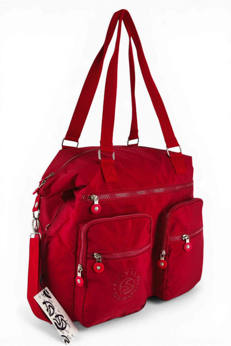 Bolso grande con bolsillos Rojo