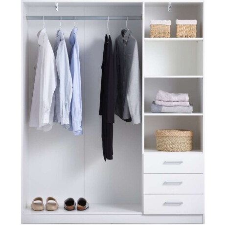 Armario Fandrup 145X176 3 Puertas 3 Cajones Blanco
