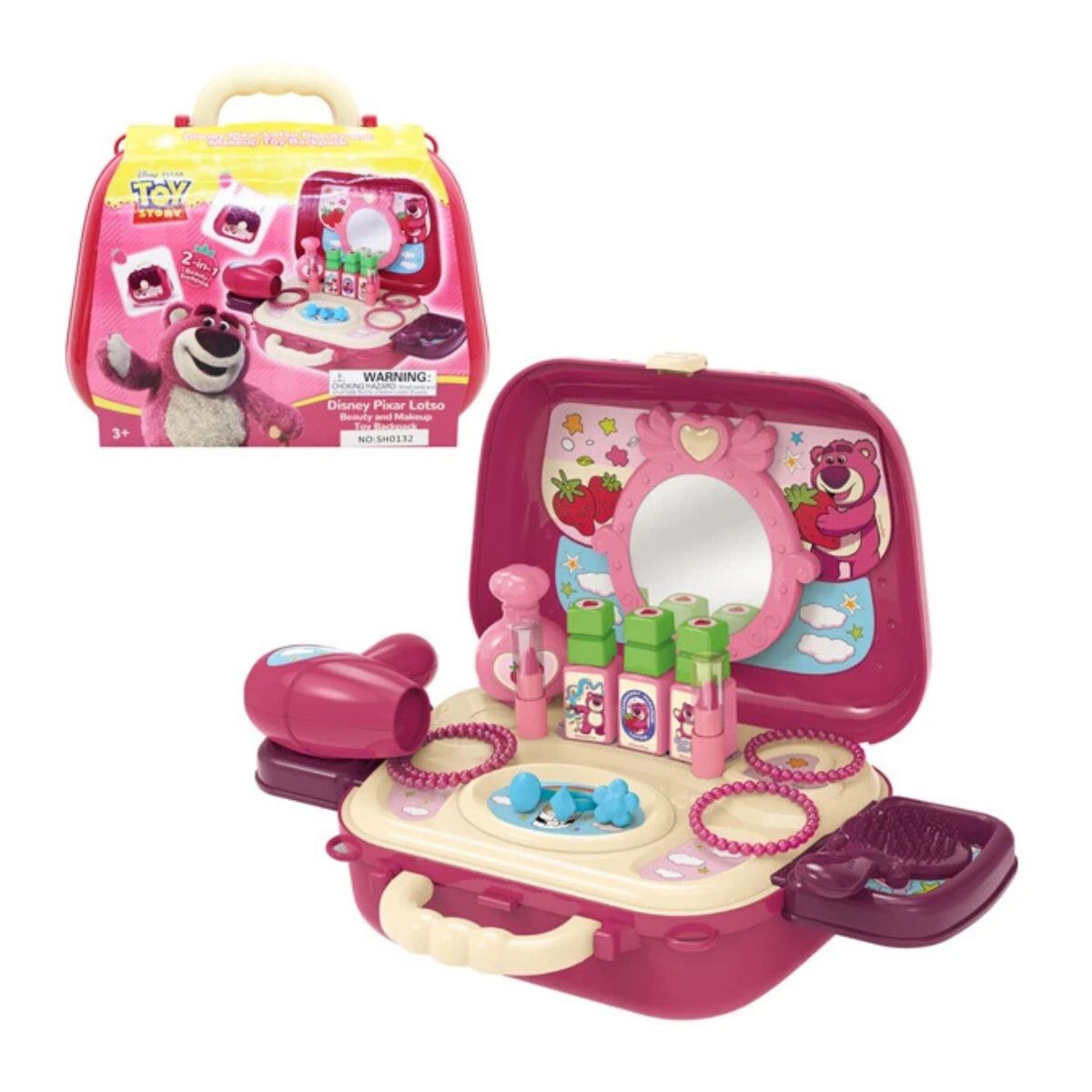Set de Maquillaje Disney Lotso en Mochila con Accesorios - ROSA 