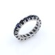 Anillo en oro 18k blanco y zafiros sintéticos Anillo en oro 18k blanco y zafiros sintéticos