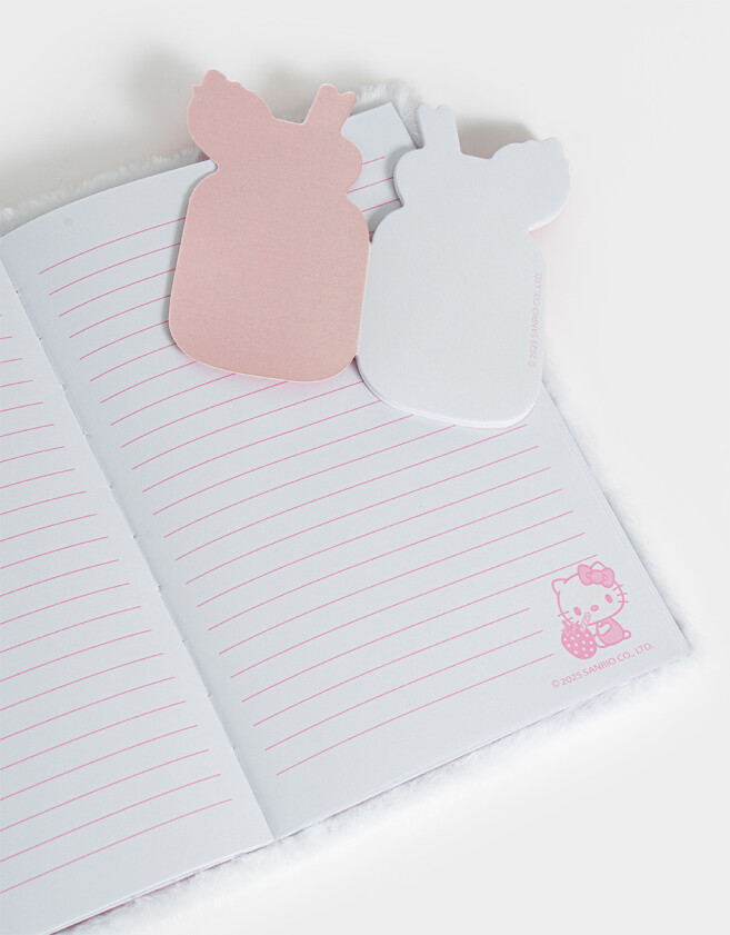 Anotadores Cuadernos y Memos Peludo Cuaderno Peluche "hello Kitty" - Blanco