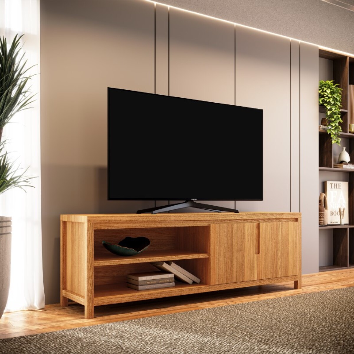 Rack 2 Puertas 1 Cajón Nature Rústico Cl 