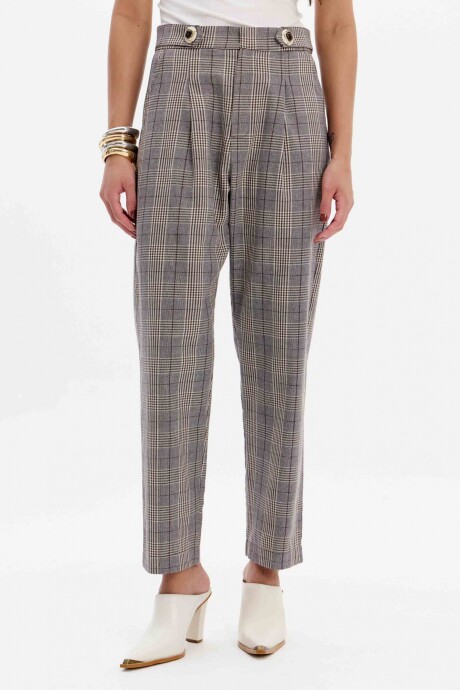 Pantalon cintura alta Baggy Gris