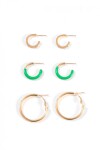 Set de aros strass dorado
