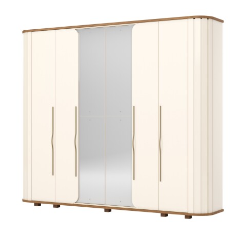 ROPERO PREMIUM 6 PUERTAS 6 CAJONES INTERNOS CON ESPEJO GUARDARROPA CLOSET ARMARIO OFF WHITE
