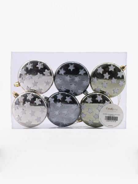ADORNO COLGANTE SET 6 GRIS CLARO