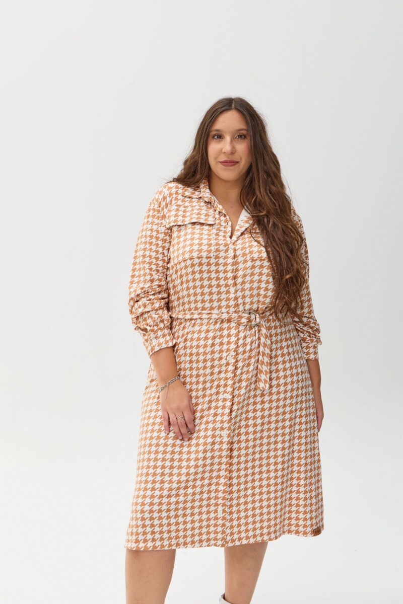 Vestido Greta - Beige y negro 