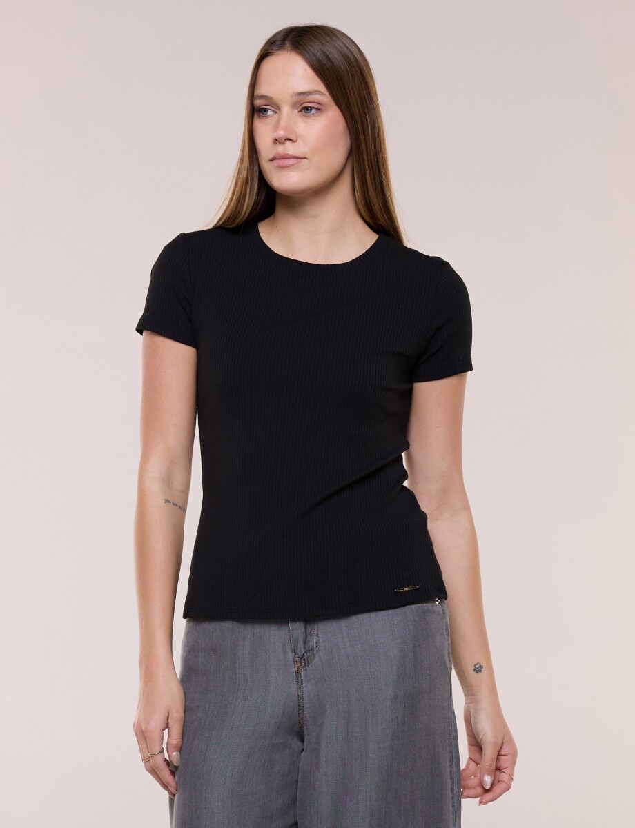 Remera Básica Ribs - Negro 