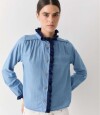 Blusa Swim Jean Crochet Celeste
