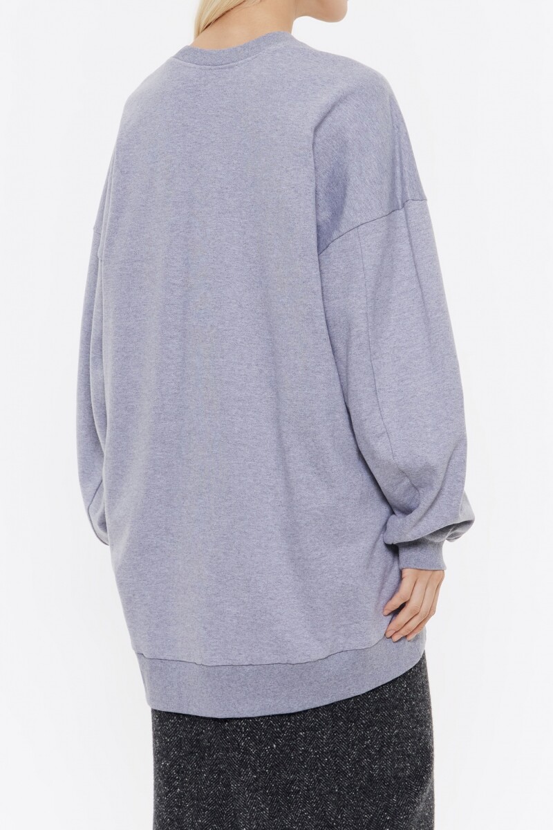 SUDADERA OVERSIZE LOGO BORDADO Gris