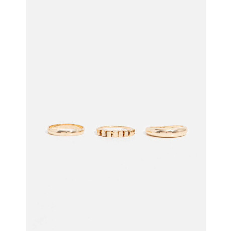 Set Anillos De Metal Dorado