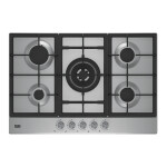 Anafe a gas 75cm 5 hornallas Beko HIAW 75225 SL Acero inoxidable