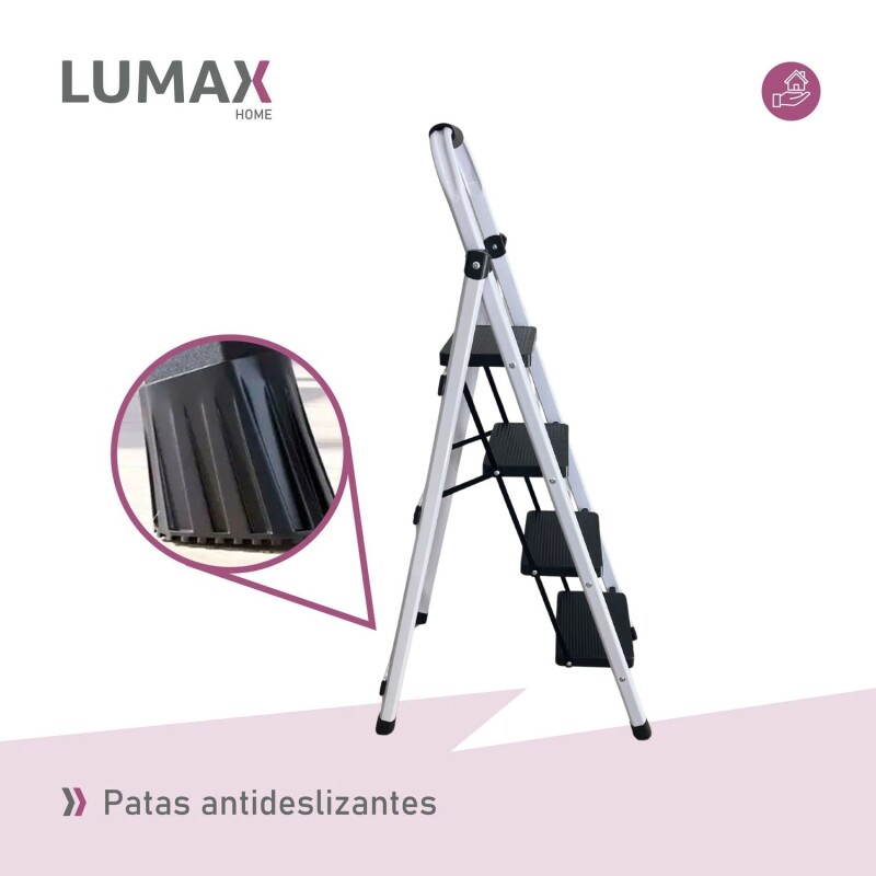 Escalera Tijera 4 Escalones De metal/plastico Negro/Blanco