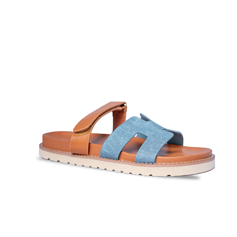 Sandalia de dama Panama Jack Blue/Brown