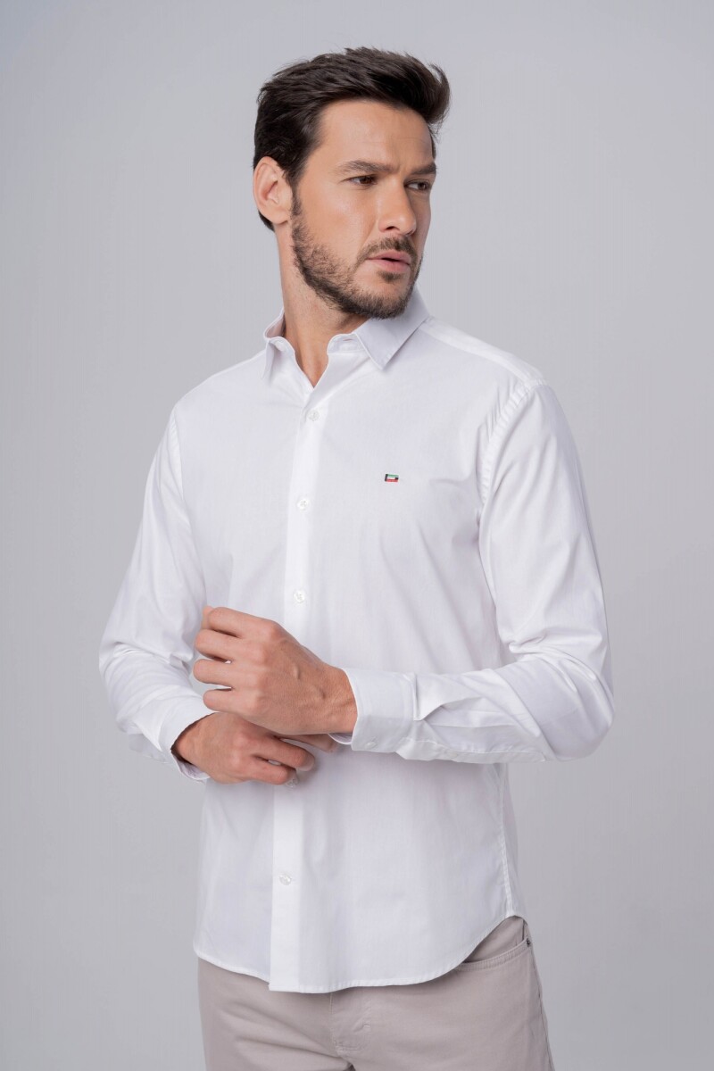 CAMISA BLANCA SUPER SLIM MANGA LARGA 