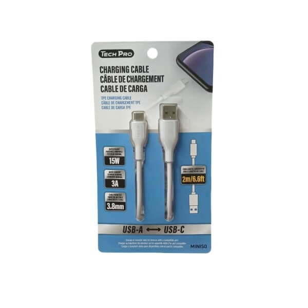 Cable de carga USB-C blanco