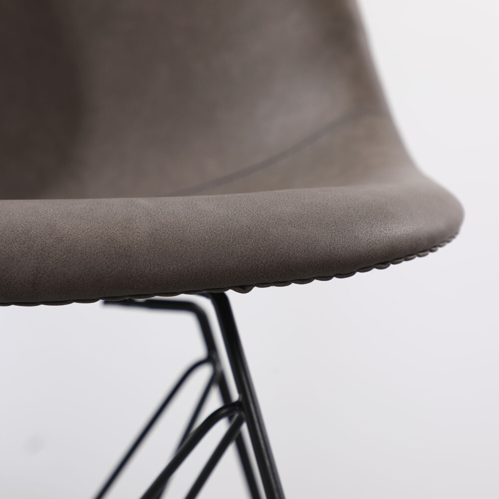 SILLA DE COMEDOR PU-Y-METAL GRIS ANTOLOGIA
